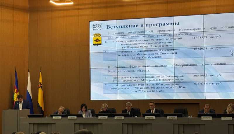 В Новороссийске на 2025 год запланированы реконструкция и строительство новых объектов водопроводно-канализационного комплекса