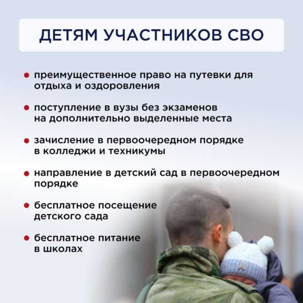 Меры поддержки участников специальной военной операции