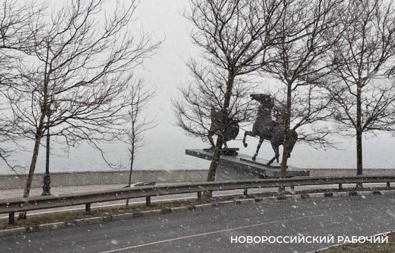 Новороссийск в моменте. Снег идёт!