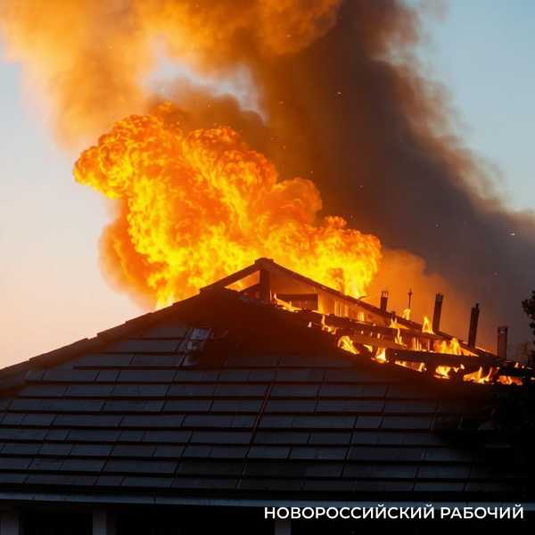 В Новороссийске загорелся дом с замерзшими трубами отопления