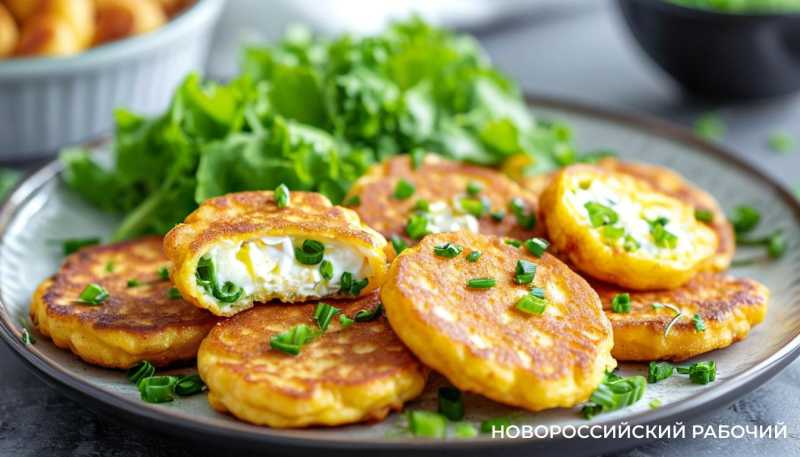 Ленивые пирожки с яйцом и зеленым луком