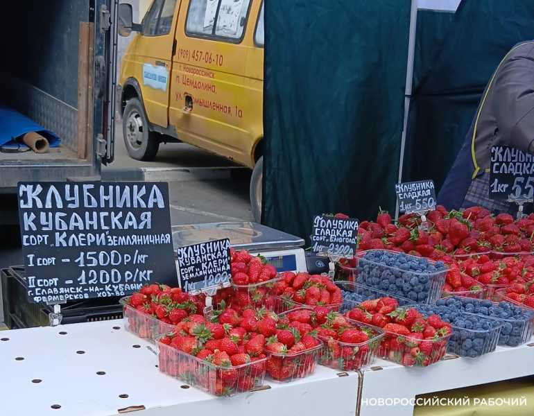 В Новороссийске местную клубнику продают в разы дороже импортной