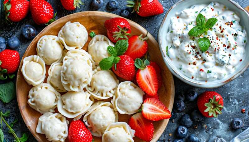 Вареники с клубникой