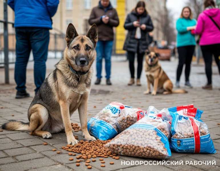 В Новороссийске хотели раздать 1 тонну корма для бездомных животных. А раздадут почти две?