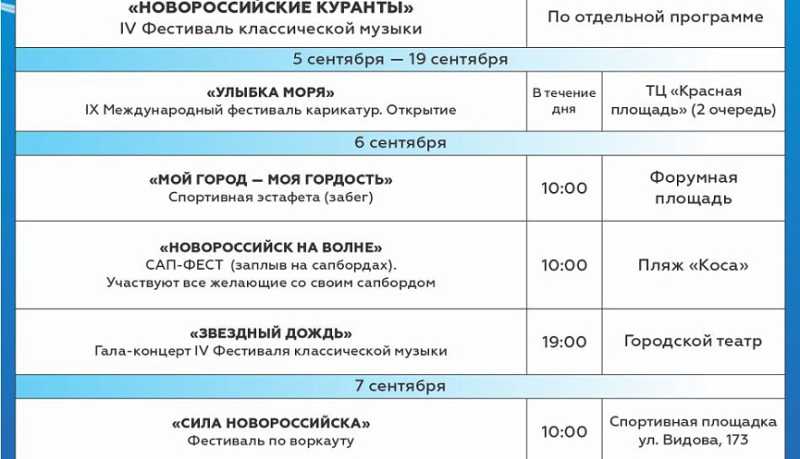 Новороссийск готовится отметить День города и 82-ю годовщину освобождения