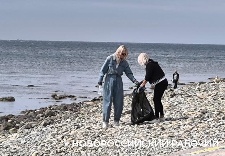 В Новороссийске уборку пляжа совместили с экскурсией и пикником
