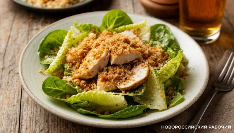 Цезарь с курицей и домашними сухариками