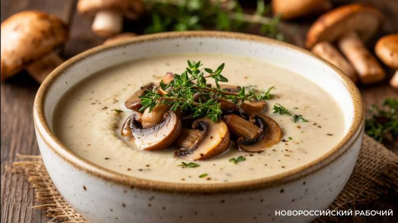 Грибной крем-суп с лесными грибами и тимьяном