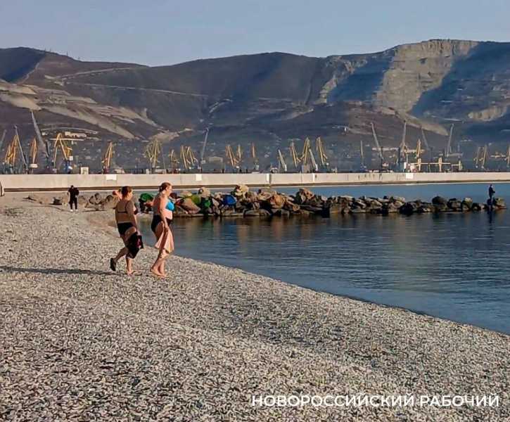 На пляжах Новороссийска в ноябрьские выходные загорали и купались
