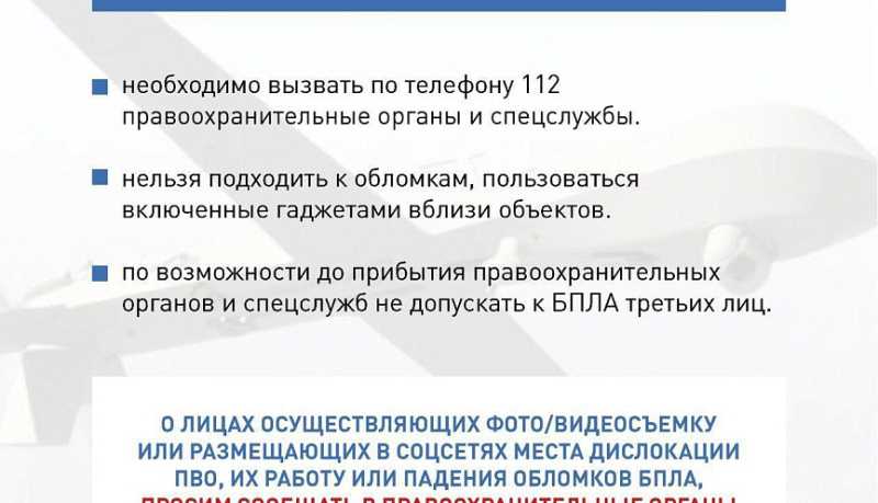 Напоминание о запрете съемки беспилотников и работы системы ПВО