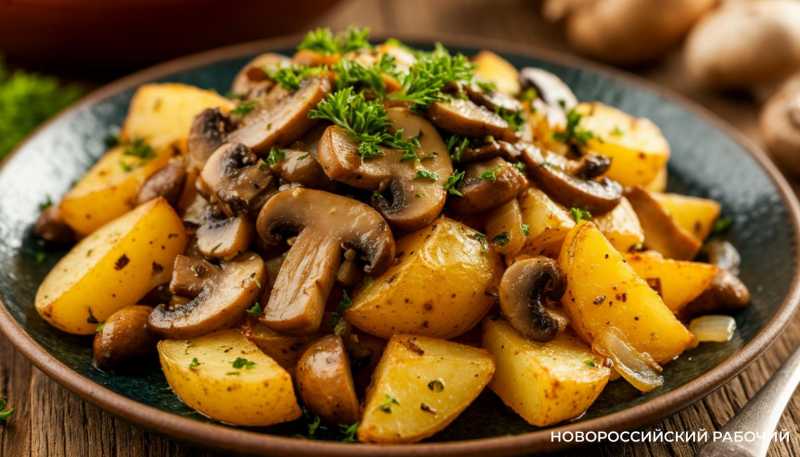 Ужин по-советски. Жареная картошка с грибами и луком по-домашнему