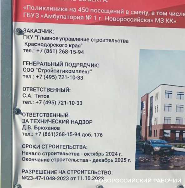 В Новороссийске расторгли контракт на строительство&nbsp; поликлиники