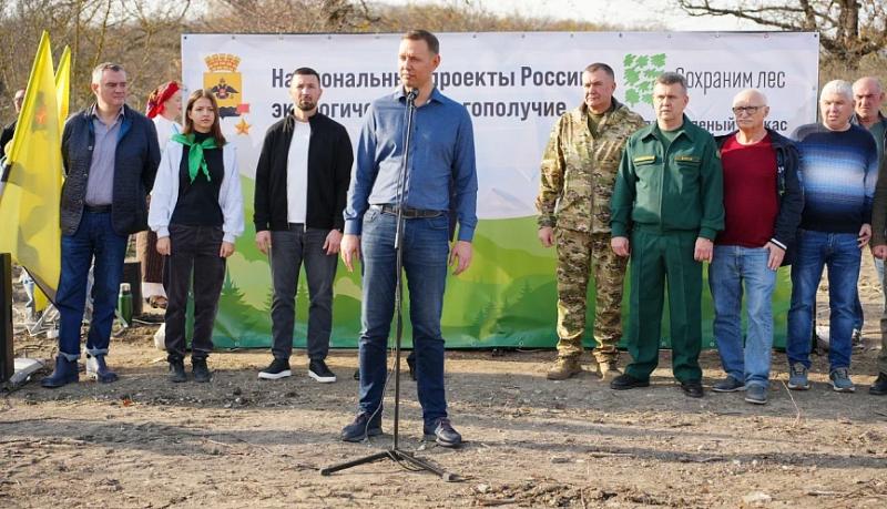 В пригороде Новороссийска высадили порядка 80 тысяч саженцев деревьев в рамках Всероссийской акции &laquo;Сохраним лес&raquo;