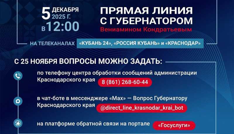 За первые сутки на &laquo;Прямую линию&raquo; Вениамина Кондратьева поступило около 2,6 тысячи обращений