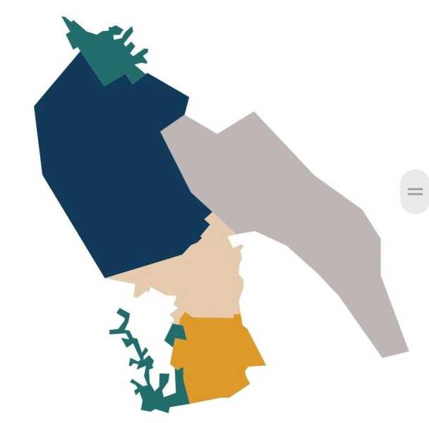 &hellip; и спокойные оттенки синего. В Новороссийске за каждым районом закрепили свой цвет