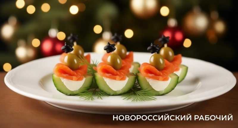 Канапе с семгой, огурцом и оливкой &laquo;Новогодняя ладья&raquo; &ndash; элегантная свежесть за праздничным столом