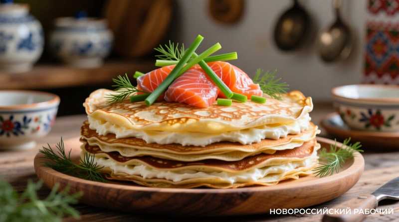 Закусочный торт из красной рыбы