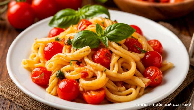 Овощная паста с помидорами черри и базиликом: лёгкий ужин за 20 минут: