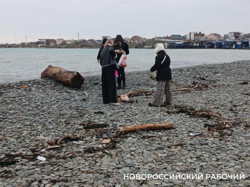 В Новороссийске после шторма пляж усыпан мусорными &laquo;дарами моря&raquo;