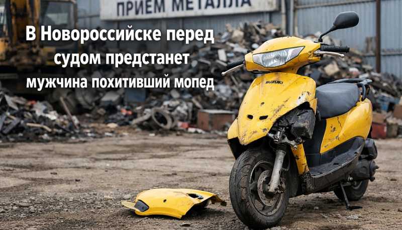История провала: От похищения до металлопроката &ndash; в Новороссийске перед судом предстанет обвиняемый в краже мопеда