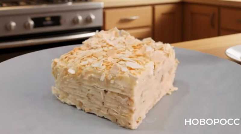 Наполеон из лаваша (быстрый вариант со сгущенкой)