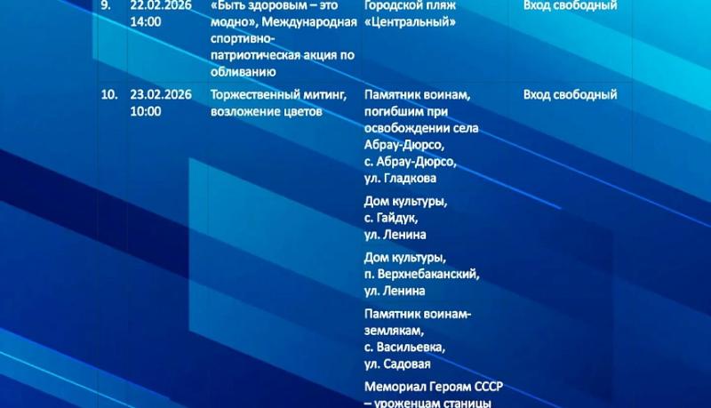 В городе-героев Новороссийске День защитника Отечества отметят концертами, спортивными состязаниями и салютом