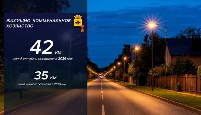 Андрей Кравченко: На 2025 год запланировано обустройство свыше 42 километров линий наружного освещения
