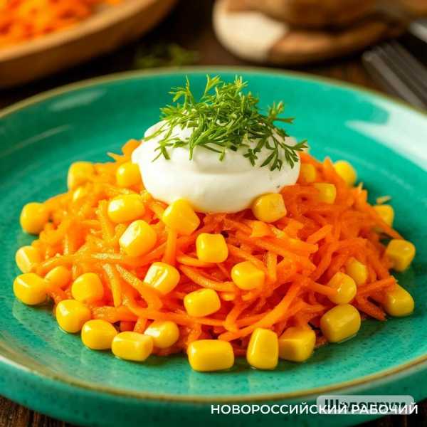 Салат с кукурузой, морковью, чесноком &ndash; на все случаи.