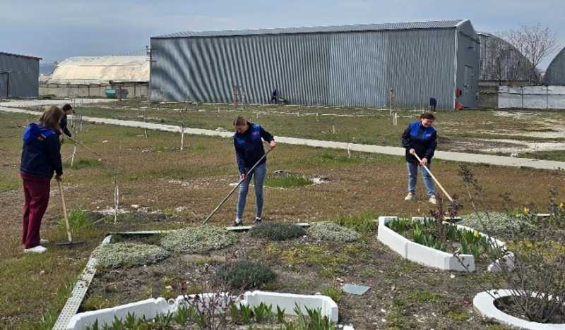 В саду, разбитом в промзоне, сотрудники &laquo;КХМ-Новороссийск&raquo; провели субботник