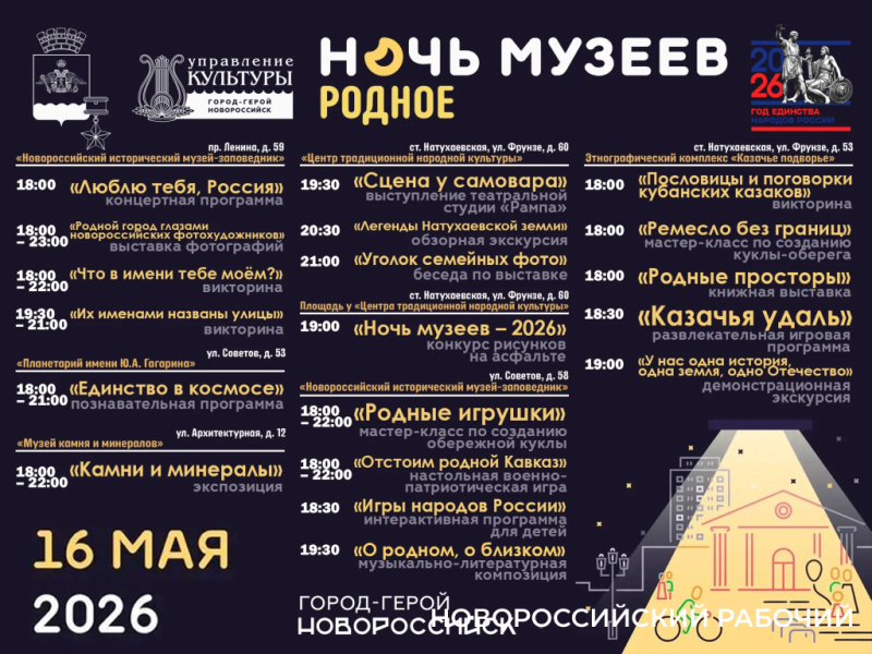 Что увидим ближе к полуночи? Сегодня в Новороссийске пройдет &laquo;Ночь музеев&raquo;