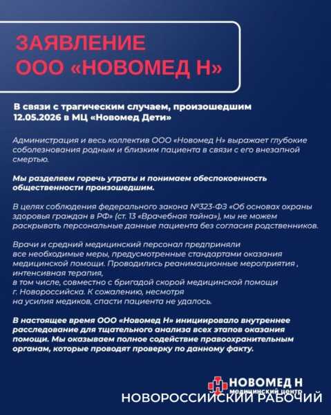 «Предприняли все необходимые меры» — в медцентре Новороссийска прокомментировали смерть юного пациента