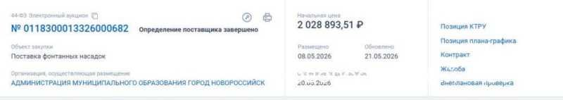 В Новороссийске на миллион рублей закупили химию для фонтанов