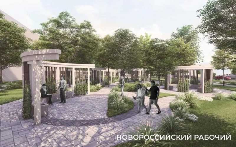 В Новороссийске при благоустройстве сквера Медиков техника деревья не трогает