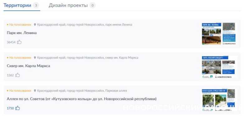 В Новороссийске в голосовании за первоочередное благоустройство&nbsp; с большим отрывом идет парк Ленина