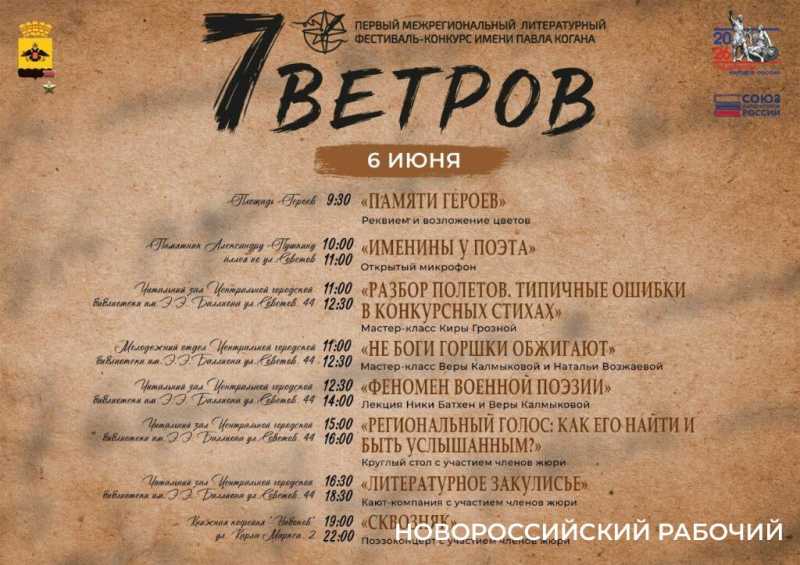 387 заявок со всей страны! В Новороссийске проходит литературный фестиваль имени Павла Когана