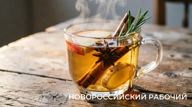 Пряный яблочный чай с имбирем, корицей и бадьяном