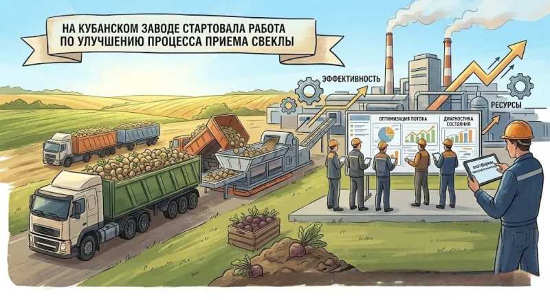 На кубанском заводе стартовала работа по улучшению процесса приема свеклы