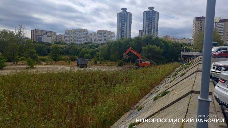 «Южные пруды» в Новороссийска начали освобождать от завалов ила