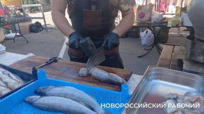 Сначала песня, потом уха! Шеф-повар устроил шоу на ярмарке в Новороссийске