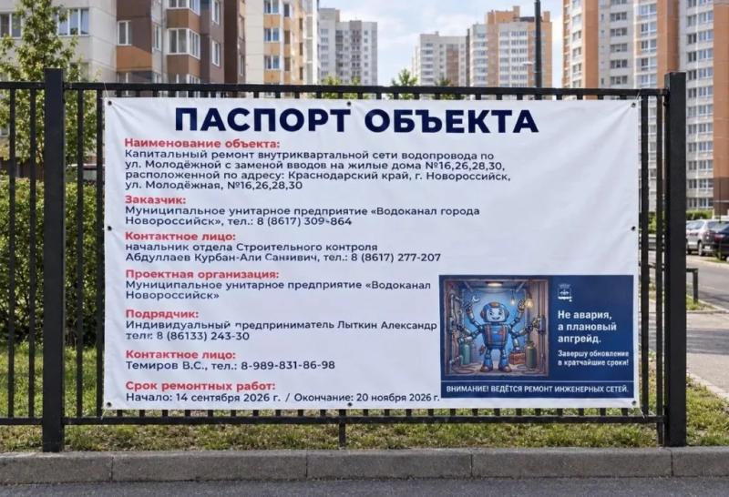 В Новороссийске траншеи извиняются, а экскаваторы просят потерпеть